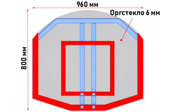 Щит стритбольный из оргстекла Glav 01.212.006 600_380