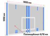 Щит баскетбольный профессиональный Glav из поликарбоната (для ферм и стоек) 01.200-1