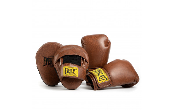 Набор (перчатки+лапы) Everlast 1910 PU P00003402 коричневый 600_380