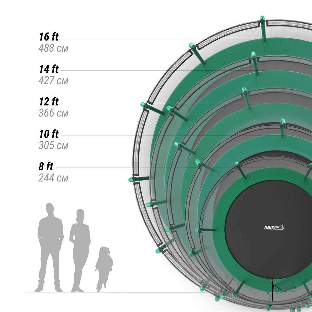 Батут Unix Line SUPREME BASIC 16 ft (green) TRUSUB16G 1000_1000