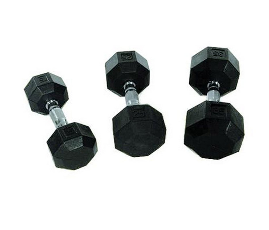 Гантель 35кг Perform Better Rubber Encased Hex Dumbbells 4137-35\BK-35-00 936_800