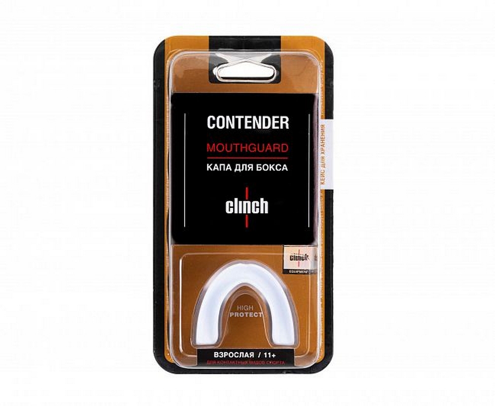 Капа одночелюстная Clinch Contender Triple Layer Mouthguard C513 бело-серебристый 976_800