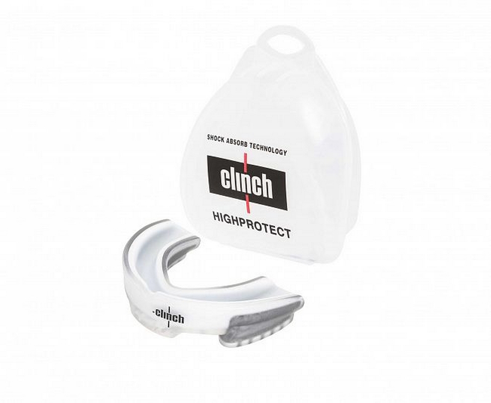 Капа одночелюстная Clinch Contender Triple Layer Mouthguard C513 бело-серебристый 976_800