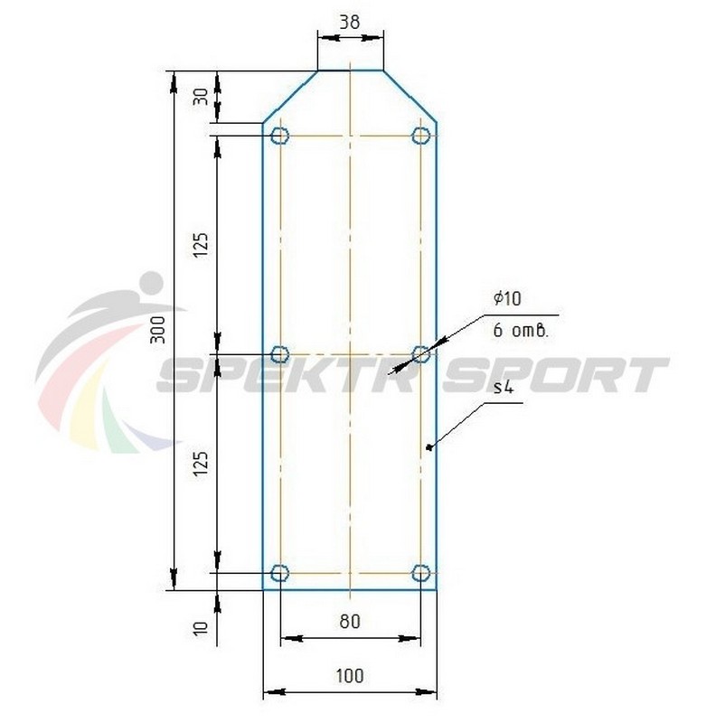 Хореографический станок пристенный однорядный Spektr Sport Батман Бук 781_800