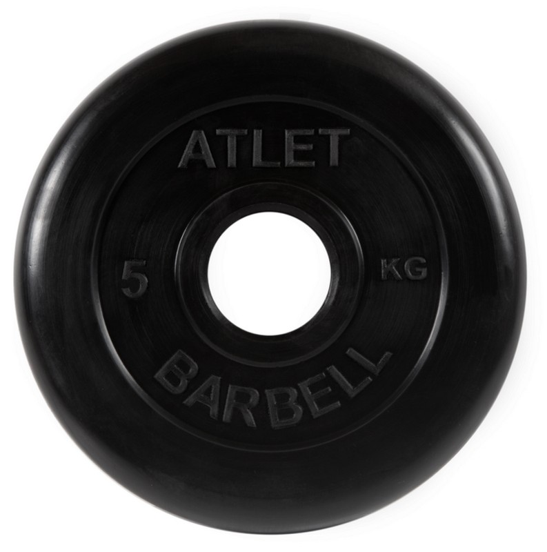 Диск обрезиненный d51мм MB Barbell Atlet 5кг черный MB-AtletB51-5 793_800