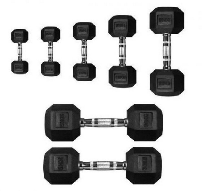 Гантель 10кг Perform Better Rubber Encased Hex Dumbbells 4137-10\BK-10-00 845_800