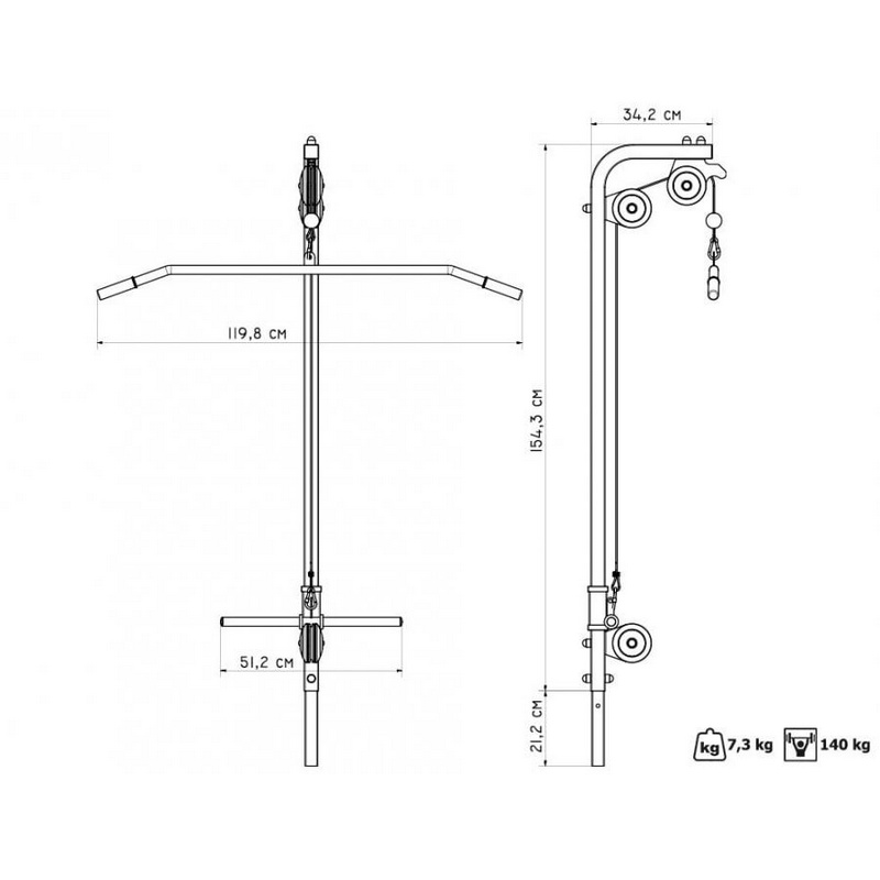 Cтойка блочная опция для скамеек Marbo MH-W104 800_800