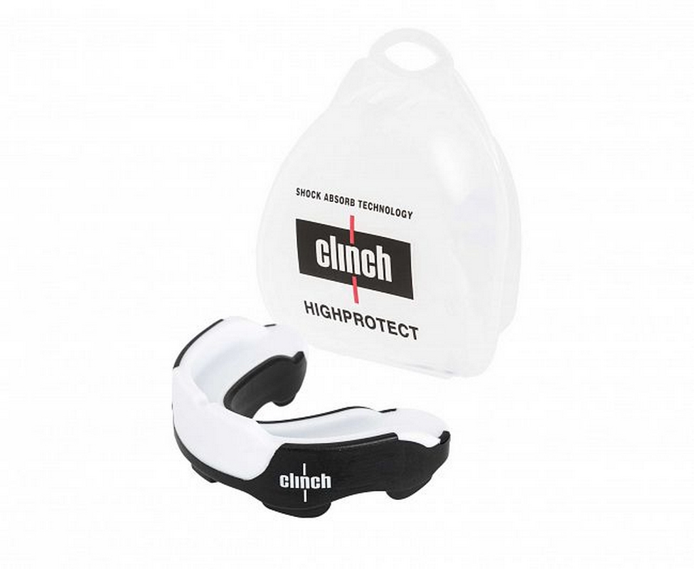 Капа одночелюстная Clinch Champion Triple Layer Mouthguard C514 бело-черно-оранжевый 976_800